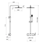 Colonne de douche Cubo chrome cote