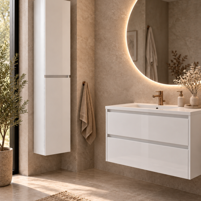 Colonne colmar 2 portes coloris Snow White h160xp35xl35