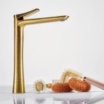 Mitigeur Lavabo Nava Haut Or Brossé de GRB Mixers - Création Parquets & Carrelages