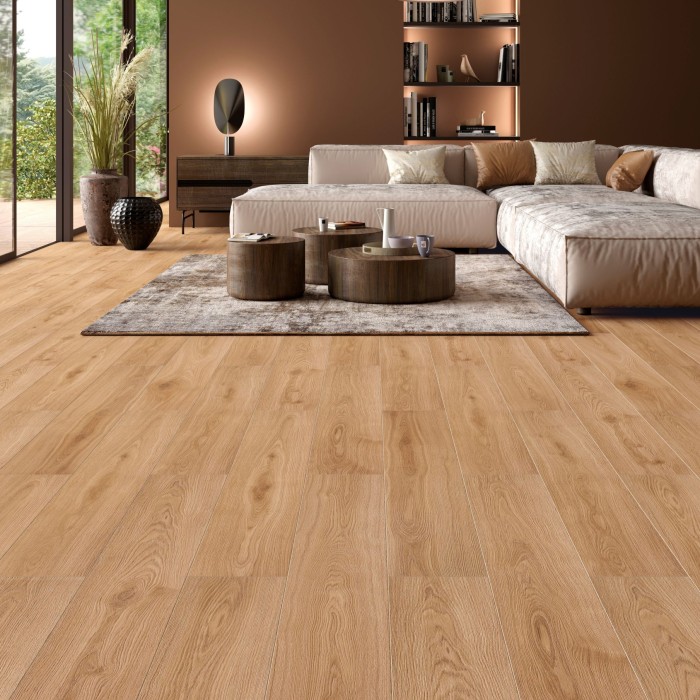 sol stratifié Allure chêne Tanger, Alsapan stratifié 10 mm AC6, sol effet bois naturel, stratifié grand format 214x1286, revêtement sol intérieur design, sol stratifié résistant eau 100h, parquet stratifié moderne