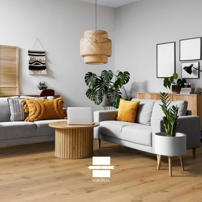 parquet contrecollé chêne verni, parquet Soboplac PPR409, parquet chêne verni promotion, parquet contrecollé intérieur, sol bois verni durable, parquet salon chêne verni, parquet haute performance, parquet moderne